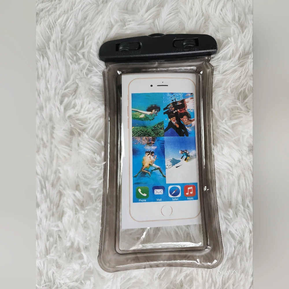 Waterproof Phone Pouch - Black and Pink